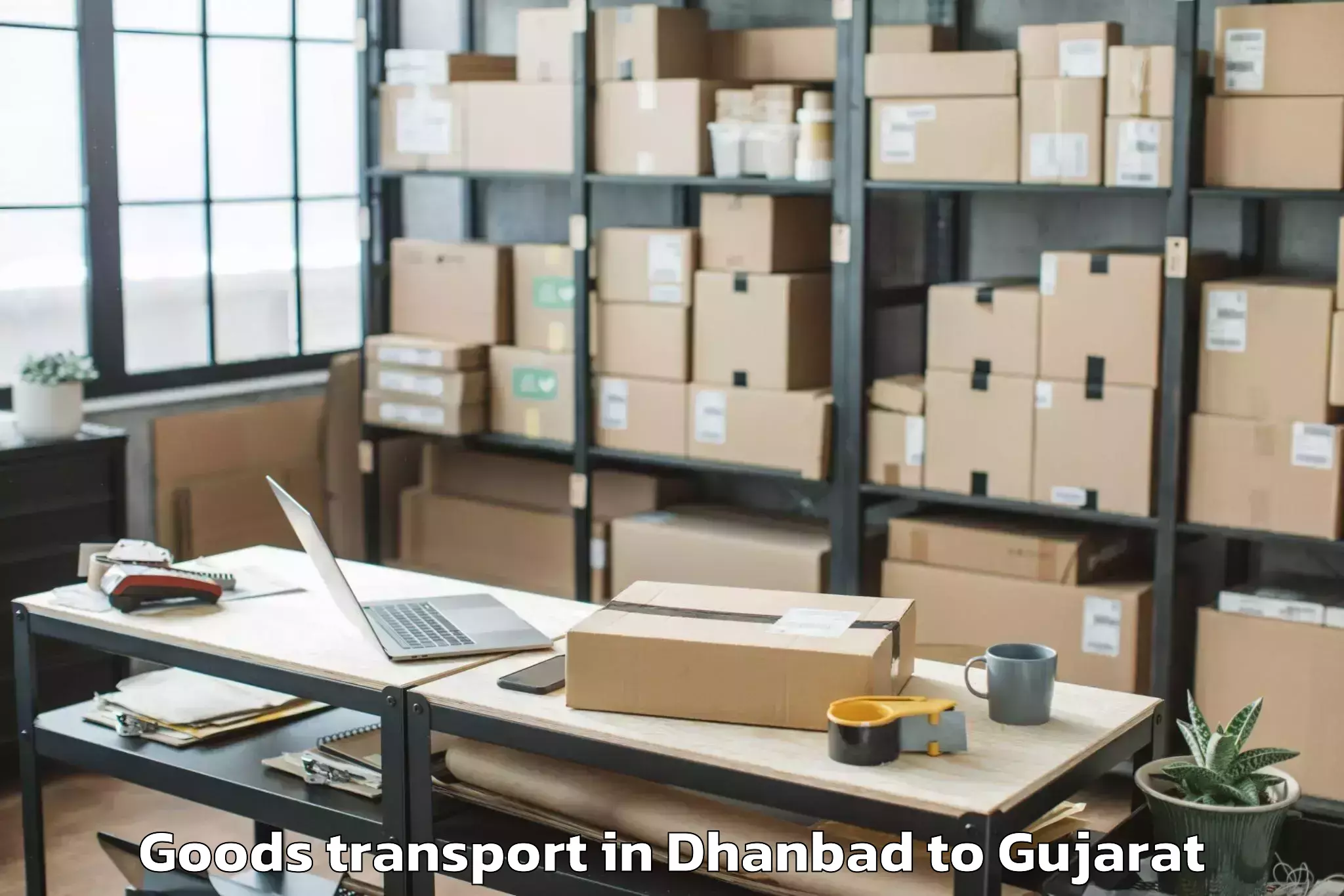 Hassle-Free Dhanbad to Adalaj Goods Transport